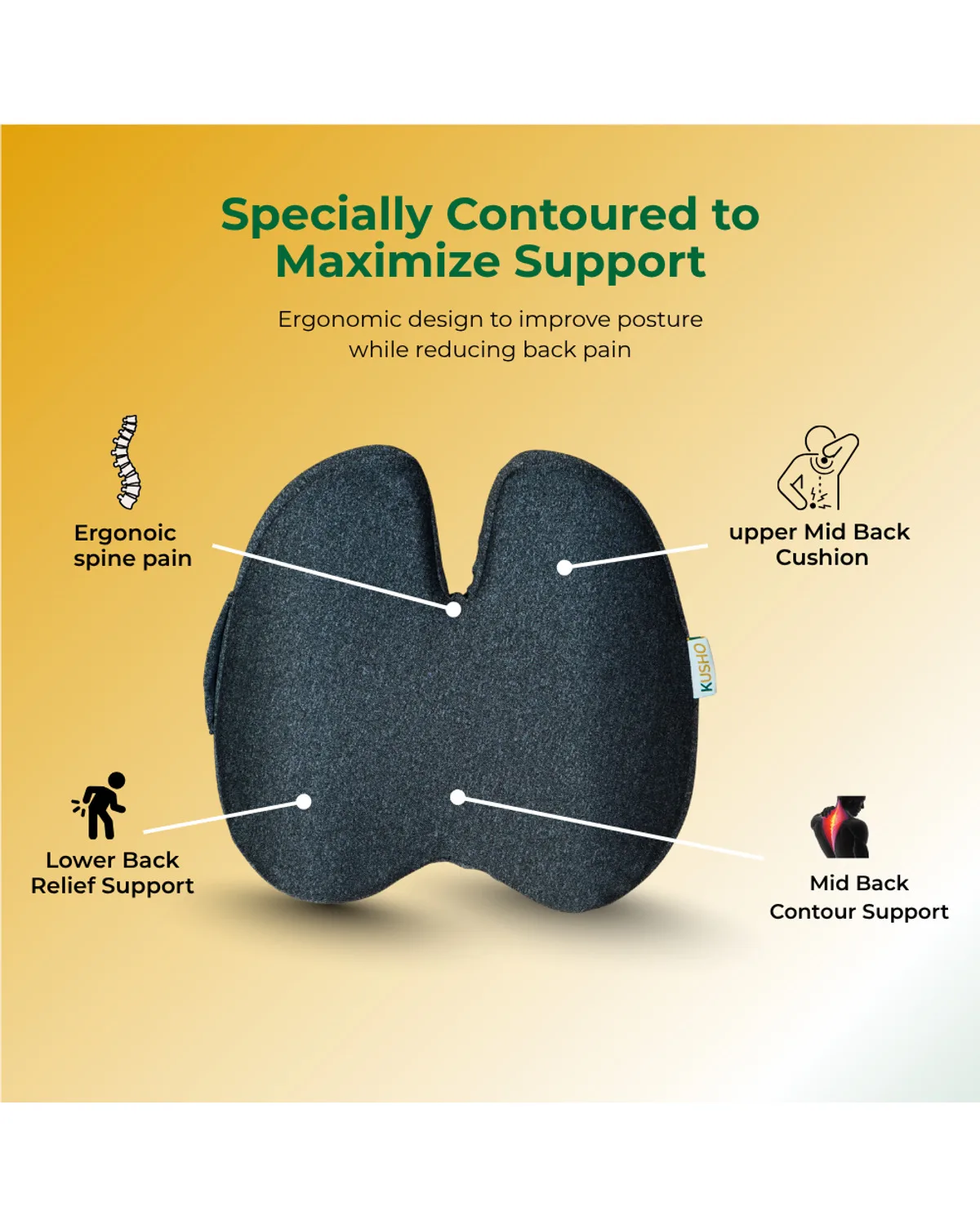 Kusho Lumbar Back Pro Cushion