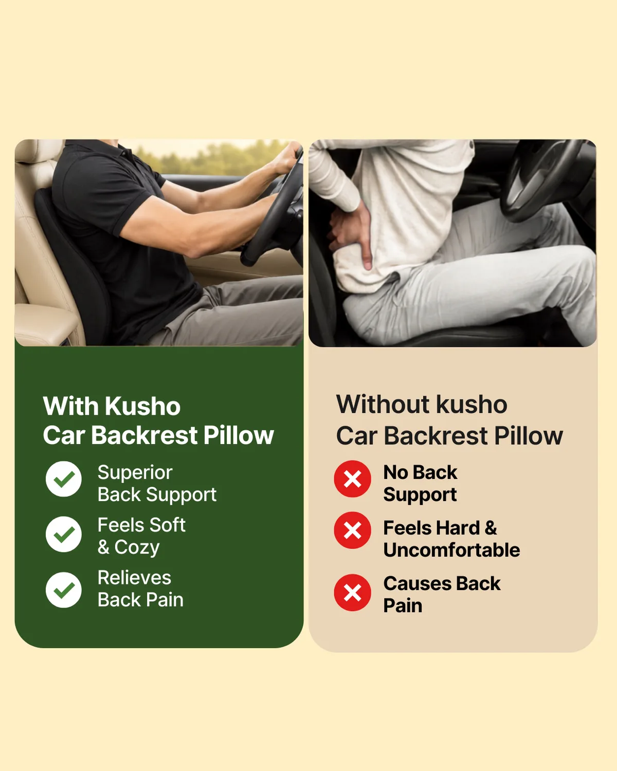 Kusho Car Spine Rest Cushion